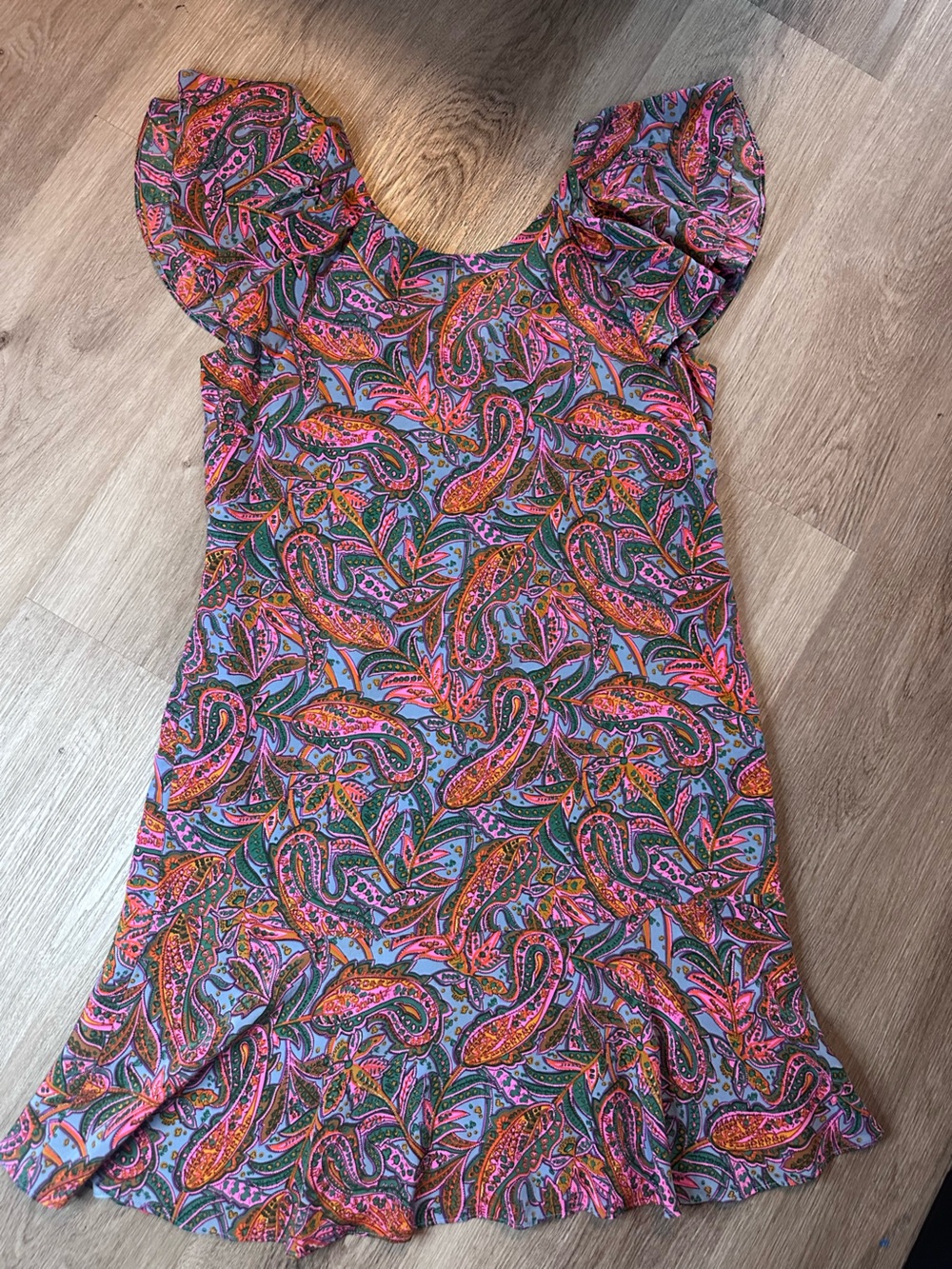 J. Crew Pink and Purple Paisley Midi Dress